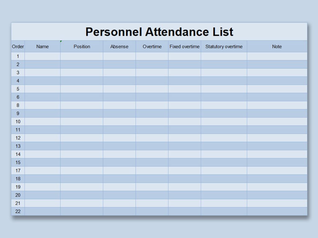 Personel Attendance