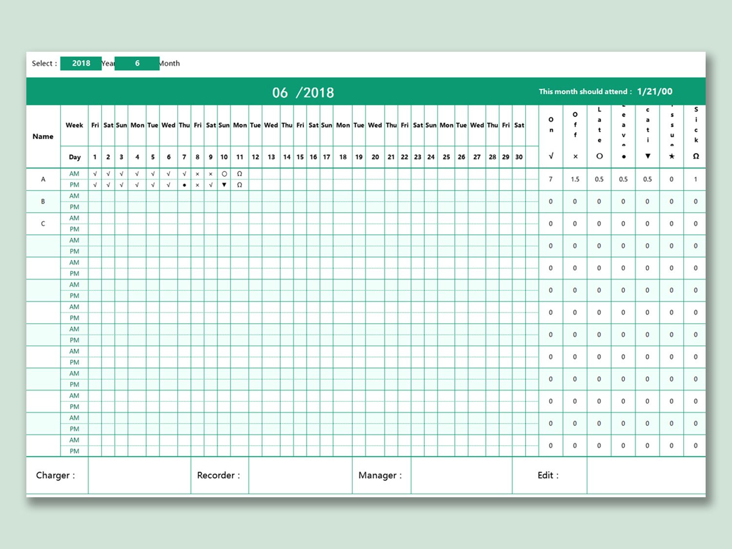 Automatical Attendance Sheet