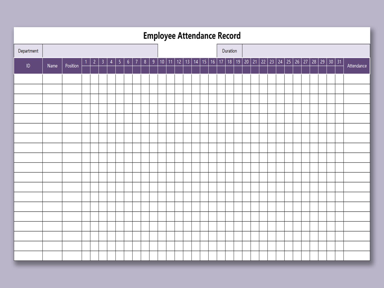 Employee Attendance Record