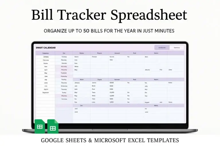 Bill Tracker Spreadsheet
