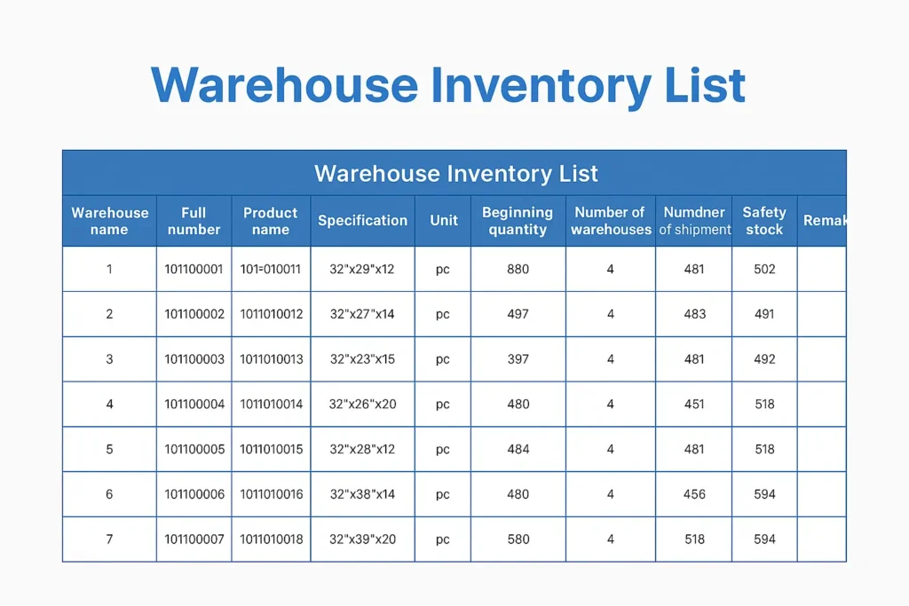 Warehouse Inventory