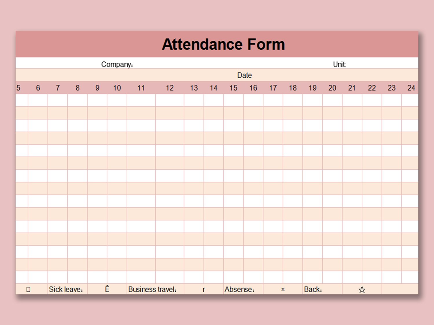 Simple Attendance Form