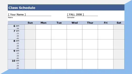 Useful Class Schedule Curriculum